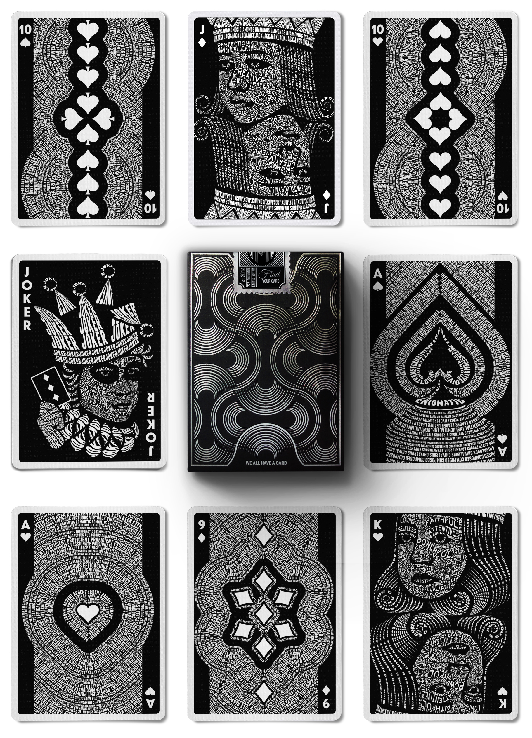 limited edition typographic playing cards